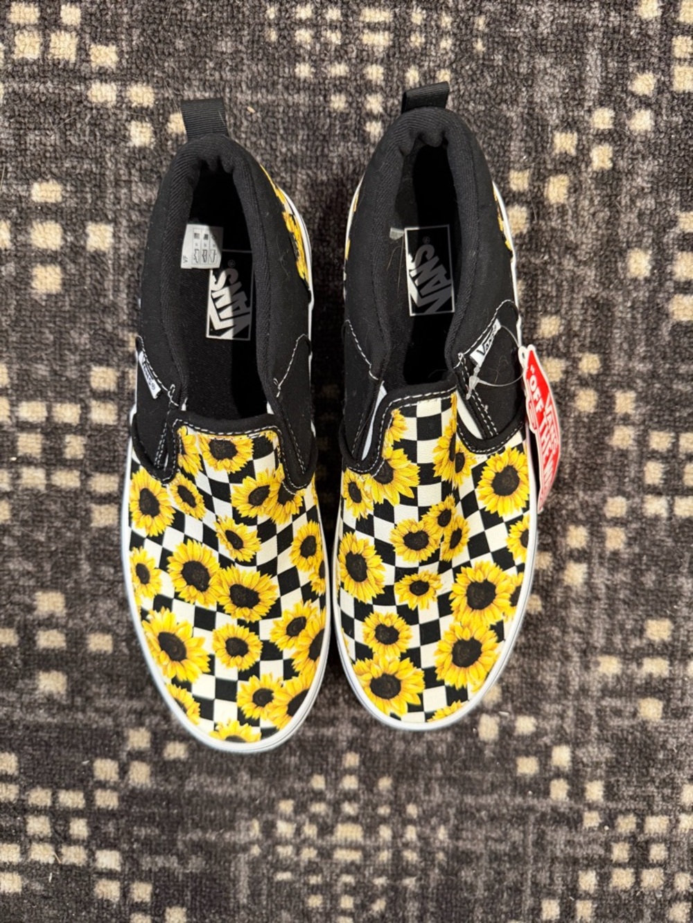 VANS Asher Sunflower Checkerboard Women’s Size 6 NEW- No Box
